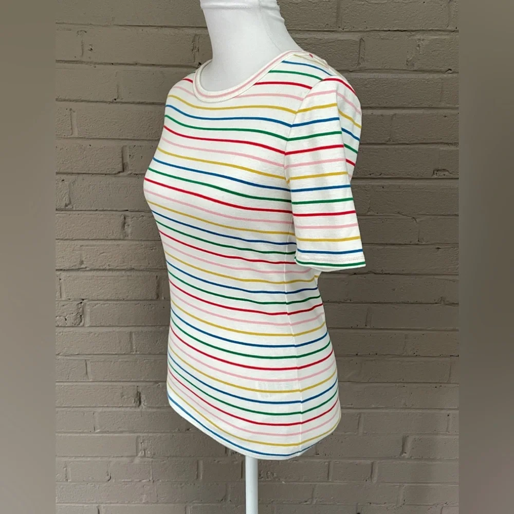 J.Crew multi color stripe knit cotton top  S